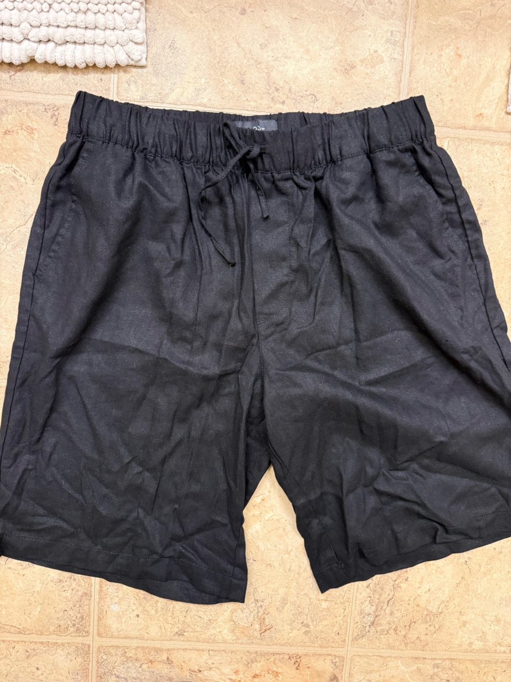 H&M Black Elastic Waist Drawstring Shorts